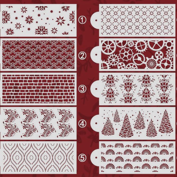 Cake decor stencils – Sagome per la decorazione di torte (10 pezzi) slider