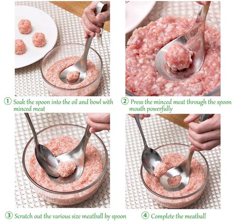 Meatball making spoon slider